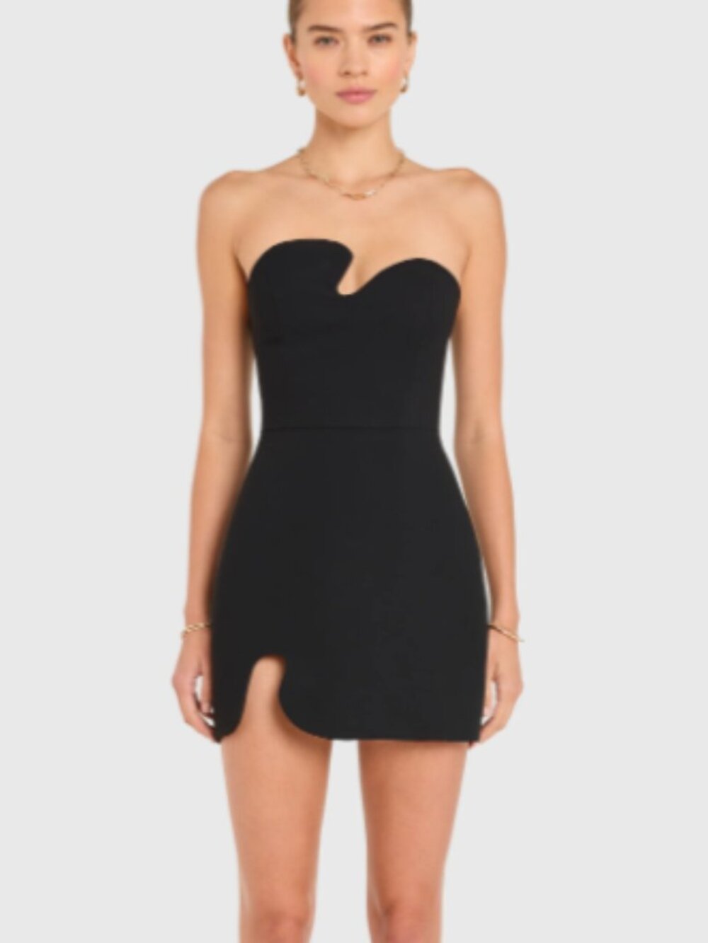 Amanda Uprichard Black Strapless Puzzle Mini Dress - Size S